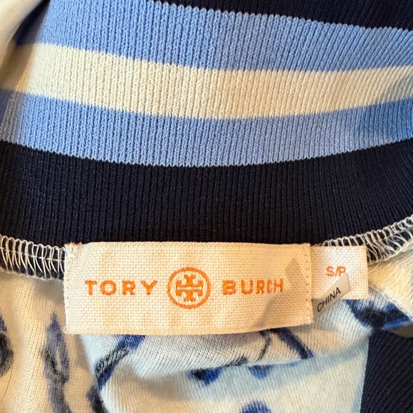 Tory Burch Blue Floral Long Sleeve Top - Picture 5 of 5